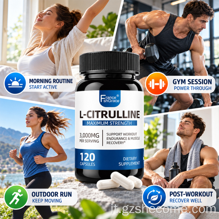 Shecome L-Citrullina Capsule Supporto per il recupero muscolare